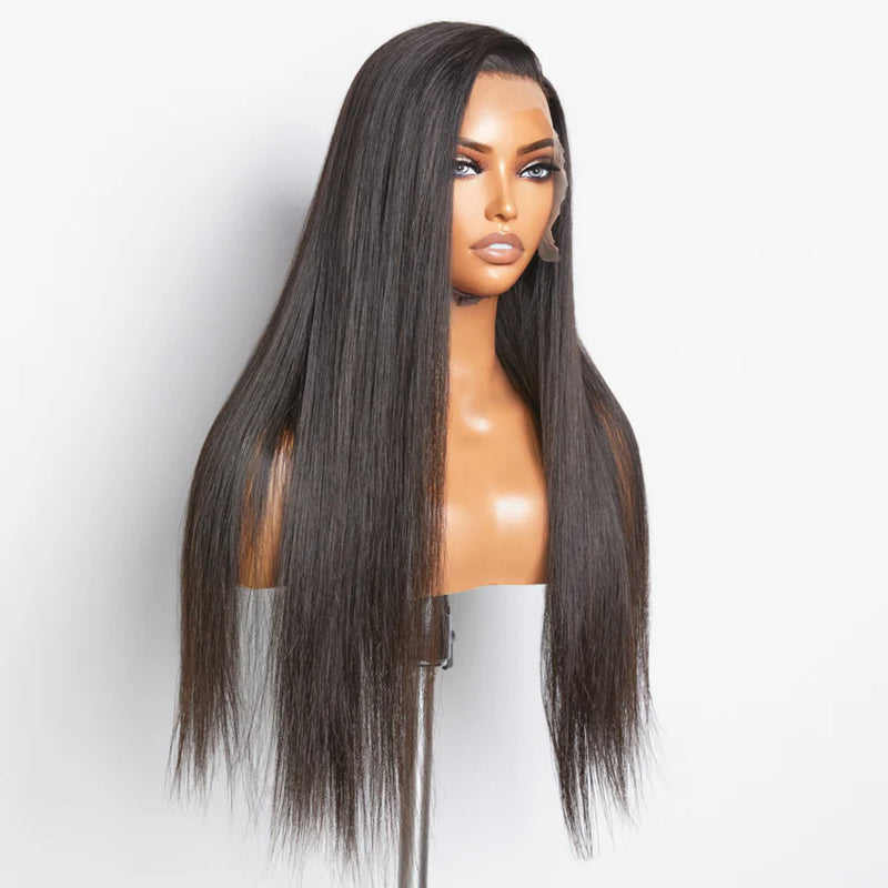 Glueless 3D Cap Pre-Bleached Straight 13X4 Transparent Lace Front Wig 150% Density