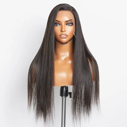 Glueless 3D Cap Pre-Bleached Straight 13X4 Transparent Lace Front Wig 150% Density