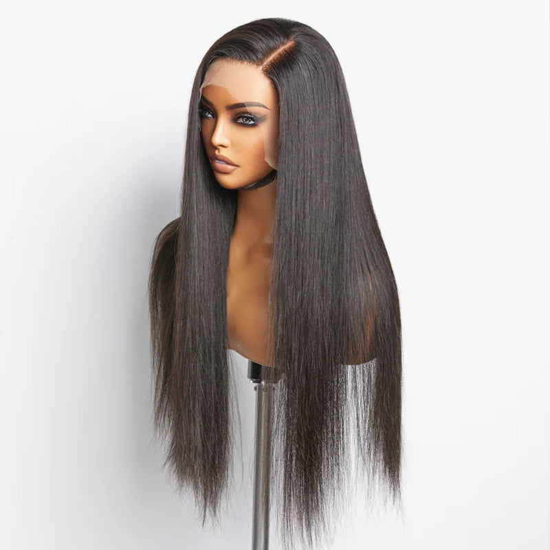 Glueless 3D Cap Pre-Bleached Straight 13X4 Transparent Lace Front Wig 150% Density