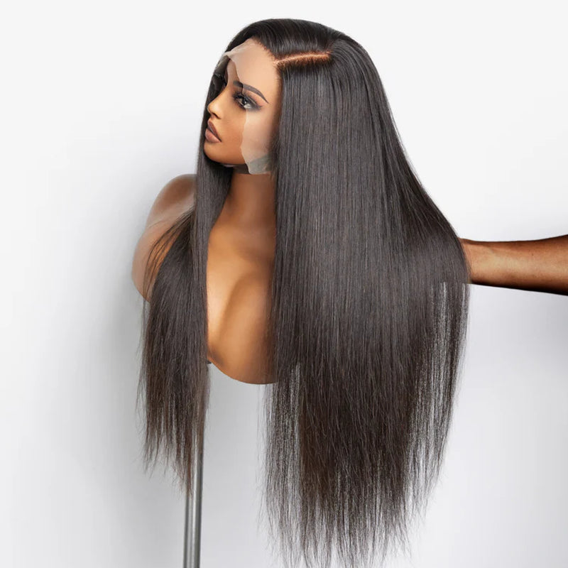 Glueless 3D Cap Pre-Bleached Straight 13X4 Transparent Lace Front Wig 150% Density