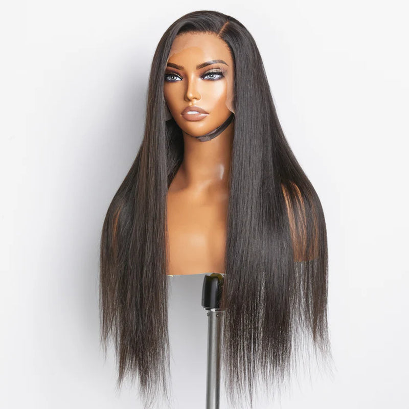 Glueless 3D Cap Pre-Bleached Straight 13X4 Transparent Lace Front Wig 150% Density